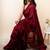 Maroon embellished sequinned khadi saree