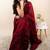 Maroon embellished sequinned khadi saree