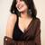Brown sequinned khadi saree