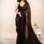 Brown sequinned khadi saree