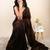 Brown sequinned khadi saree