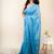 Turquoise embellished sequinned khadi saree