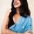 Turquoise embellished sequinned khadi saree