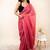 Pink embellished mirror work khadi saree