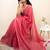 Pink embellished mirror work khadi saree