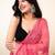 Pink embellished mirror work khadi saree