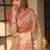 Beige floral embroidered silk blend designer banarasi saree