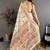 Off white ethnic motifs embroidered silk blend heavy work banarasi saree