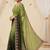Green floral embroidered poly georgette designer saree