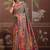 Grey floral silk blend banarasi saree