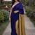 Navy blue  cotton khadi saree