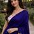 Navy blue  cotton khadi saree