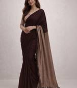 Maroon  cotton khadi saree