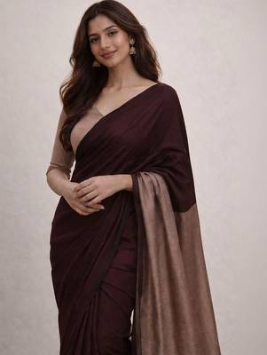 Maroon  cotton khadi saree 3