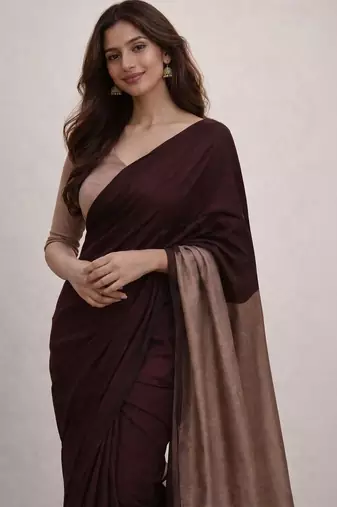 Maroon  cotton khadi saree