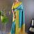 Blue woven design zari silk blend banarasi saree