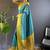 Blue woven design zari silk blend banarasi saree