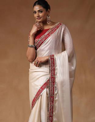 White sequinned tissue designer saree 3