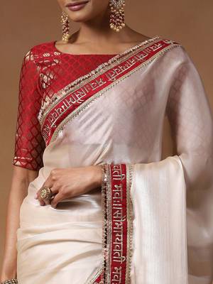 White sequinned tissue designer saree 4
