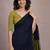 Navy blue colourblocked  cotton khadi saree