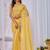 Yellow embellished embroidered  chiffon saree