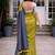Lime colourblocked  cotton khadi saree
