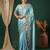 Blue embroidered  saree