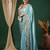 Blue embroidered  saree