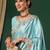 Blue embroidered  saree