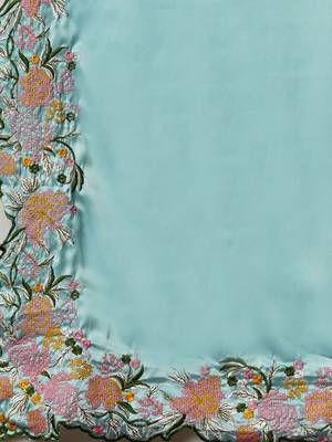 Blue embroidered  saree 5