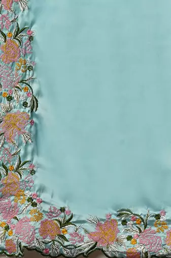 Blue embroidered  saree