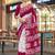 Maroon batik printed  cotton saree