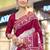 Maroon batik printed  cotton saree