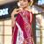 Maroon batik printed  cotton saree