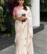 Off white floral saree