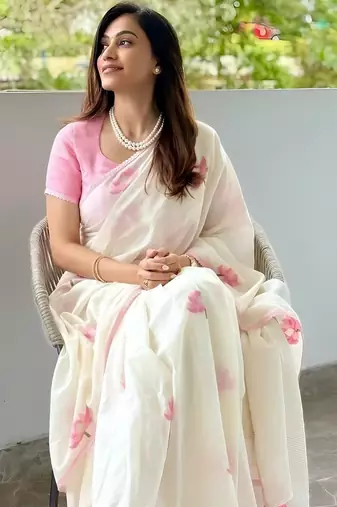 Off white floral saree