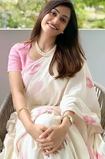Off white floral saree