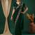 Green embroidered satin saree