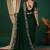 Green embroidered satin saree
