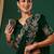 Green embroidered satin saree