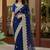 Navy blue embellished embroidered net designer saree