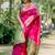 Pink ethnic motifs zari silk blend designer banarasi saree