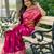 Pink ethnic motifs zari silk blend designer banarasi saree