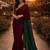 Maroon colourblocked  cotton khadi saree