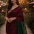 Maroon colourblocked  cotton khadi saree