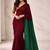 Maroon woven design  cotton half and half khadi saree