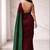 Maroon woven design  cotton half and half khadi saree