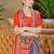 Red striped  cotton saree