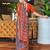 Red striped  cotton saree