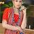 Red striped  cotton saree